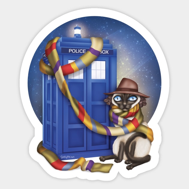 Dr WhoCat Sticker by GeekyPet